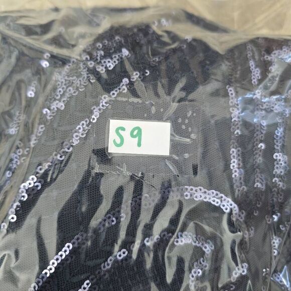 R&M Richards Dress Women's 18W Navy Blue Bling Sequins Short Sleeve Formal Stret - Picture 8 of 8